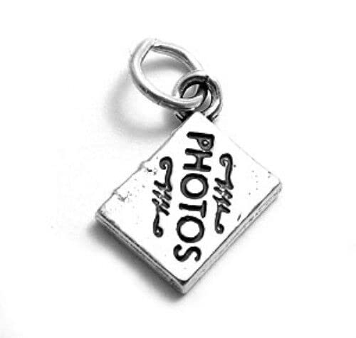 .925 Sterling Silver Photo Album Charm for Jewelry Making - DIY Pendant for Necklaces, Bracelets & Keepsakes - Perfect for Gifts, Scrapbooking & Memory Jewelry
