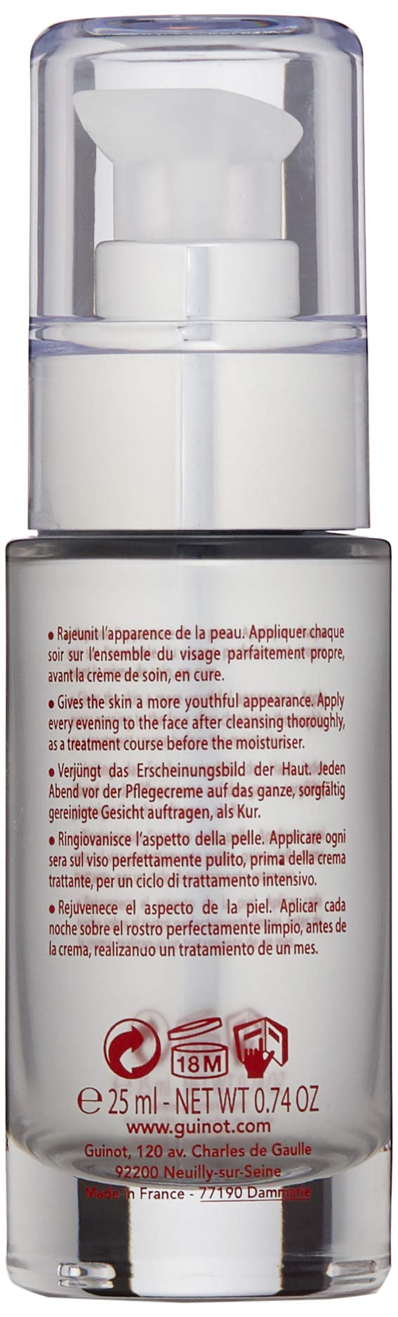 Guinot Time Logic Anti-Aging Serum - 0.74 Fl Oz Facial Treatment for Wrinkles & Fine Lines - Pack of 1 - Perfect for Nighttime Skincare Routine & Daily Hydration
