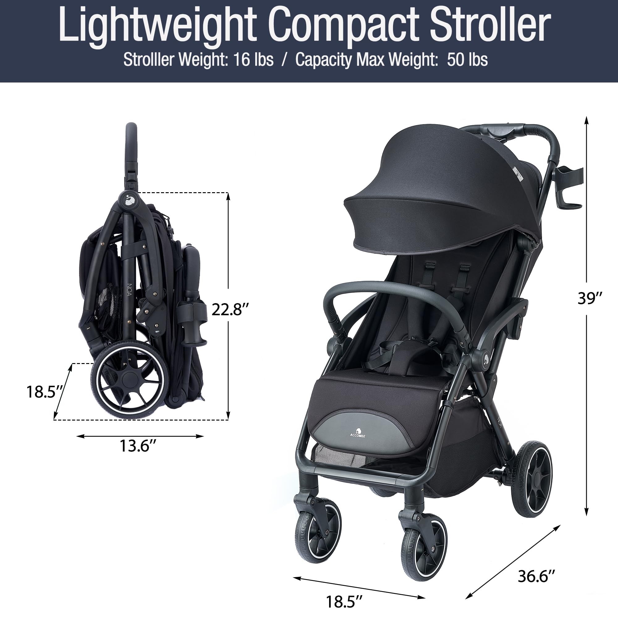 **Ultra-Compact Self-Folding Travel Stroller for Toddlers 0-36 Months – Lightweight, Adjustable Backrest & Oversized Canopy – Perfect for Air Travel, Shopping & City Walks**