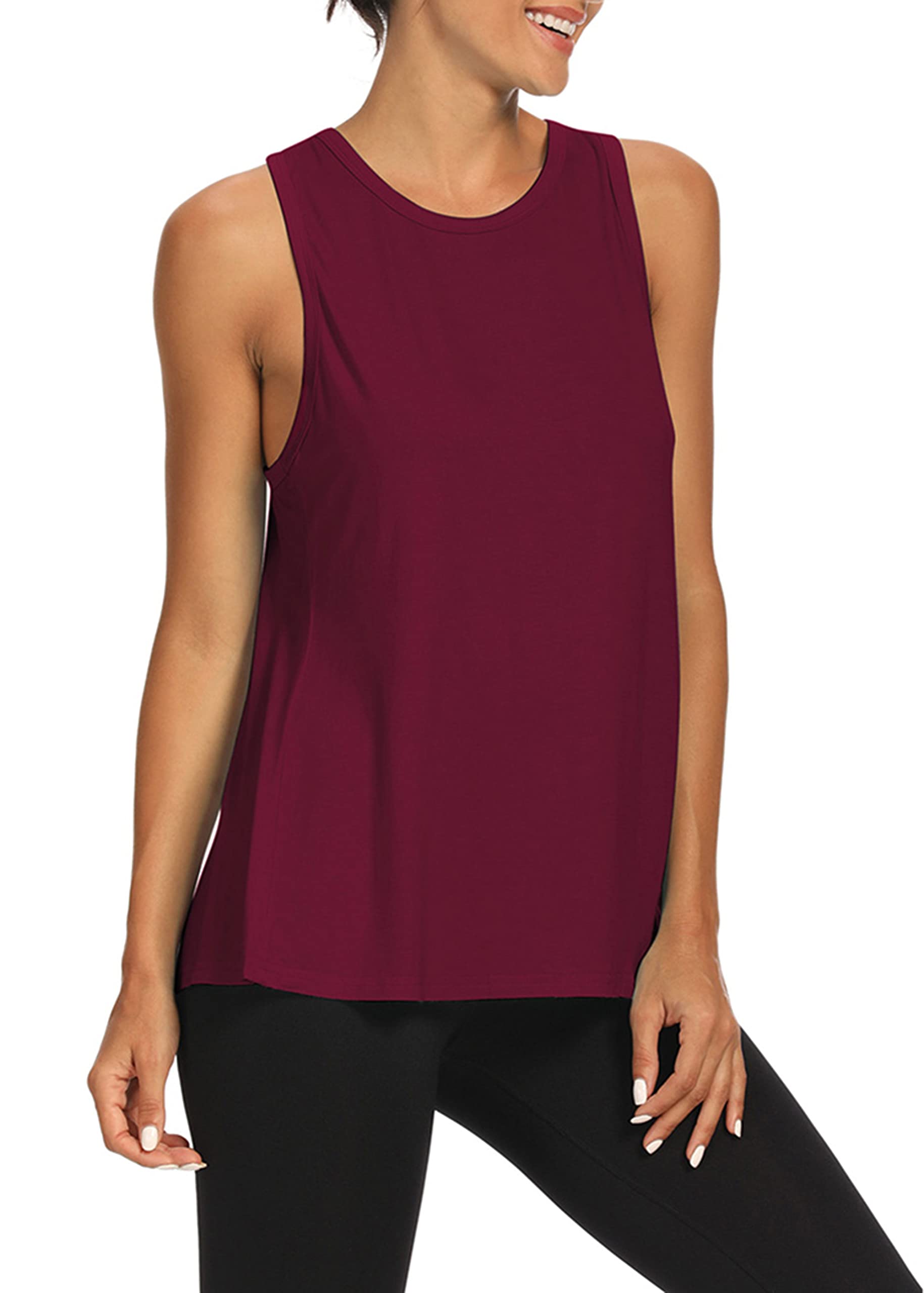 Bestisun Women's Open Back Workout Tops - Gym Athletic Muscle Tank Shirts with Tie Back Design | Perfect for Yoga, Running & Fitness Training