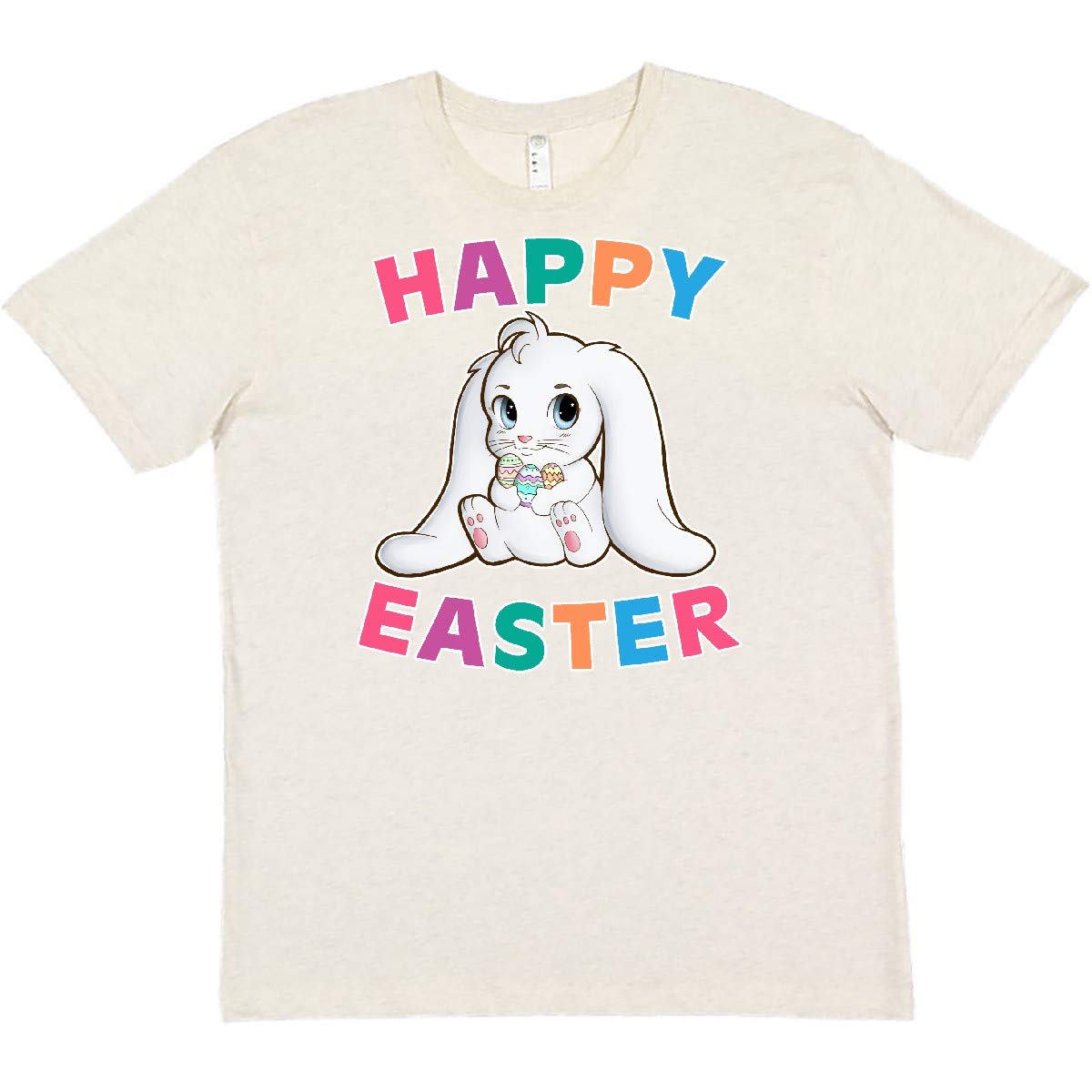 Inktastic Happy Easter Adorable Bunny T-Shirt - Cute Rabbit Graphic Tee for Women & Girls - Perfect for Easter Celebrations, Spring Outfits & Family Gatherings