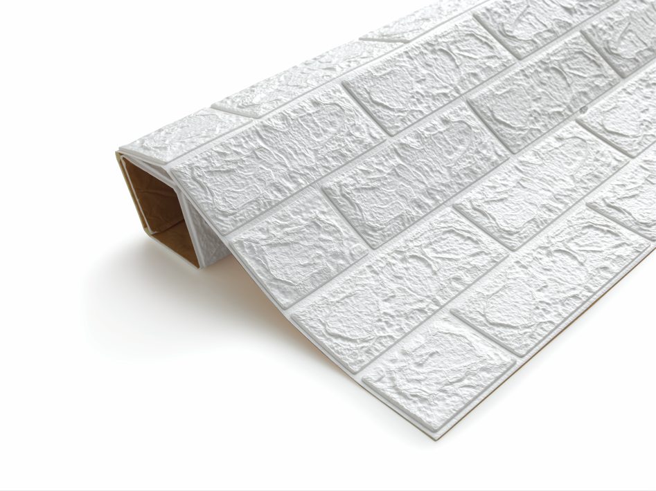 White Brick Paneling Sheet - Self-Adhesive Peel & Stick Wall Panels for Home Decor - Perfect for Accent Walls, Fireplaces, Backsplashes, and DIY Projects