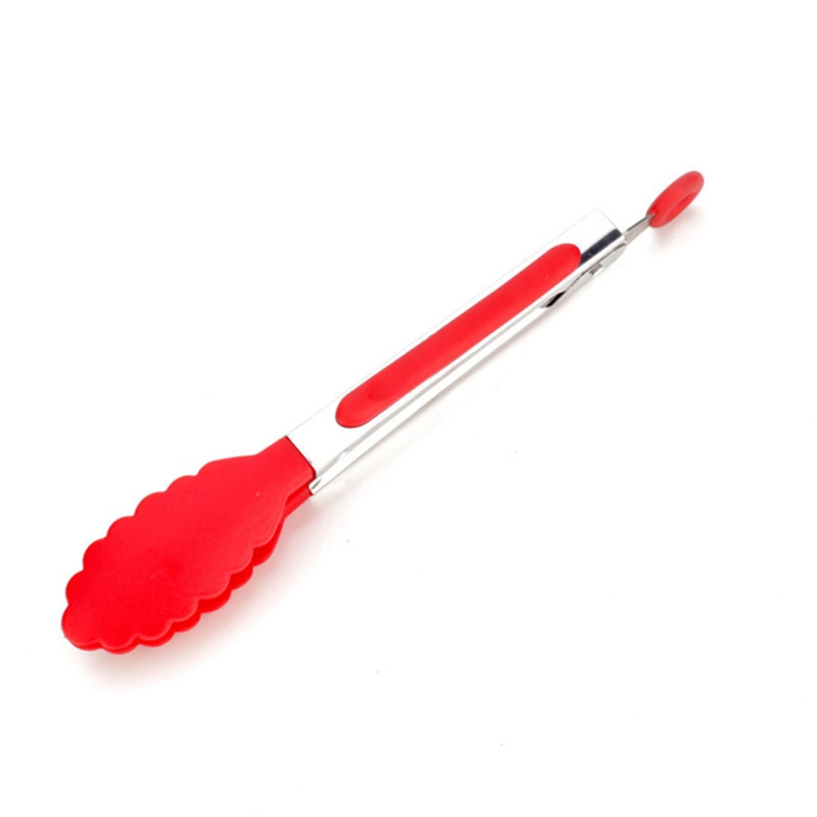 Professional Stainless Steel Hair Removal & Cooking Tweezers - Non-Slip Silicone Grip for Precision Plucking, Food Handling, Salad Serving & Grilling - Perfect Kitchen & Beauty Tool (Red) - Ideal for Home Cooking, Restaurant Use & Personal Grooming