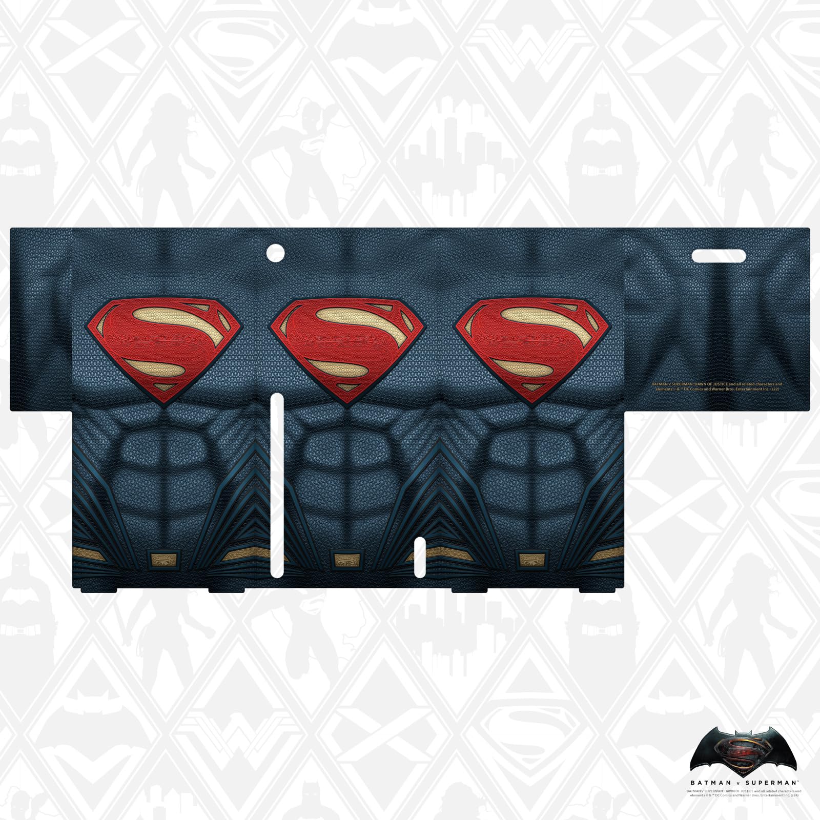 Official Batman V Superman: Dawn of Justice Superman Costume Gaming Console Skin Wrap - Compatible with Xbox Series X | Premium Protective Cover for Gaming Sessions & Collectible Display