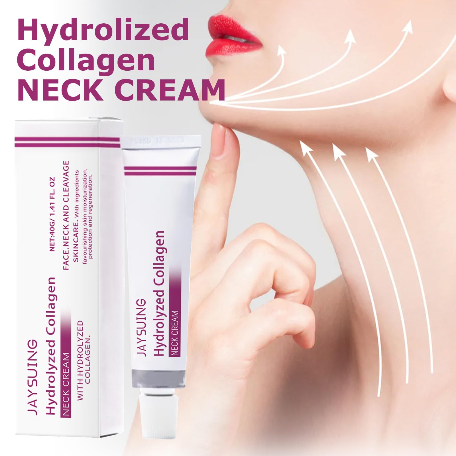 Hydrolyzed Collagen Neck Cream for Women - Anti-Aging Face & Neck Tightening Cream with Moisturizing & Firming Benefits | Spain Neckpon | Perfect for Night Routine & Wrinkle Reduction