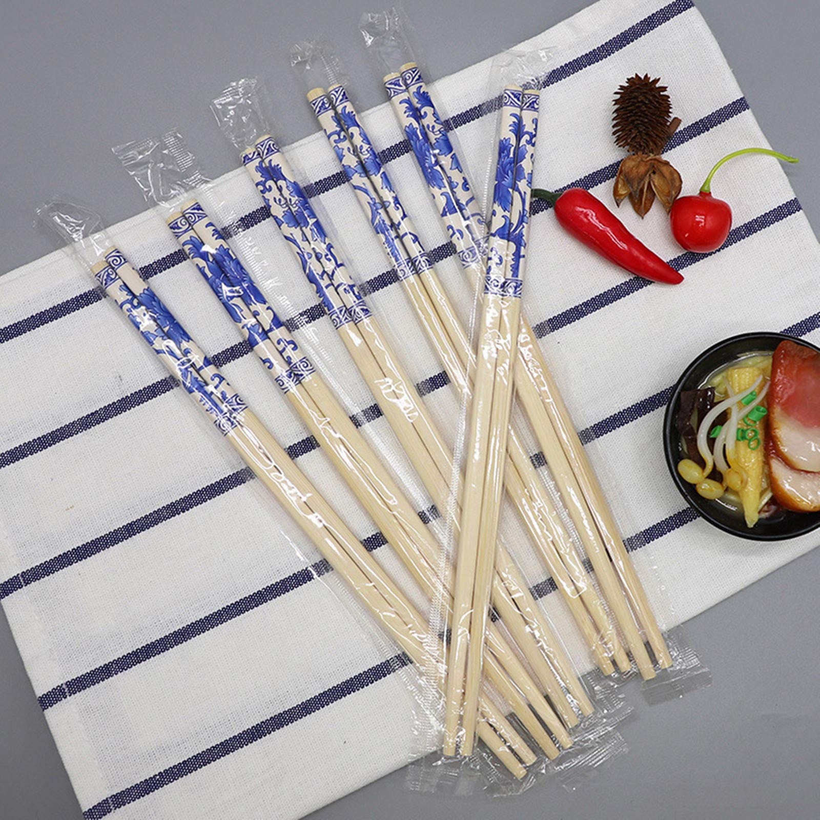 24 Pairs Bamboo Chopsticks for Sushi & Noodles - Disposable & Eco-Friendly for Travel, Picnic, Takeout