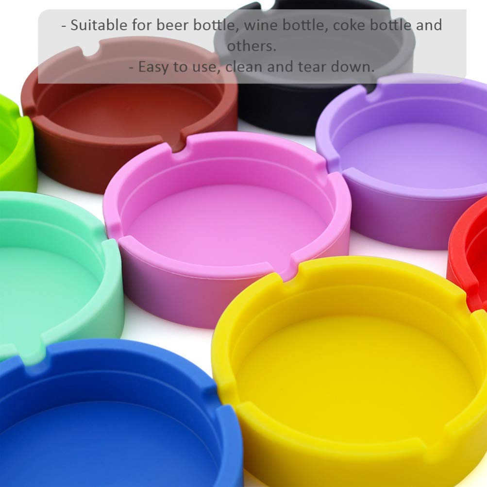 **Hemoton 5-Pack Silicone Wine Bottle Coasters - Anti-Slip Rubber Sleeves for Glass Water & Wine Bottles (Random Colors) - Perfect for Home, Bar, Party & Outdoor Use**