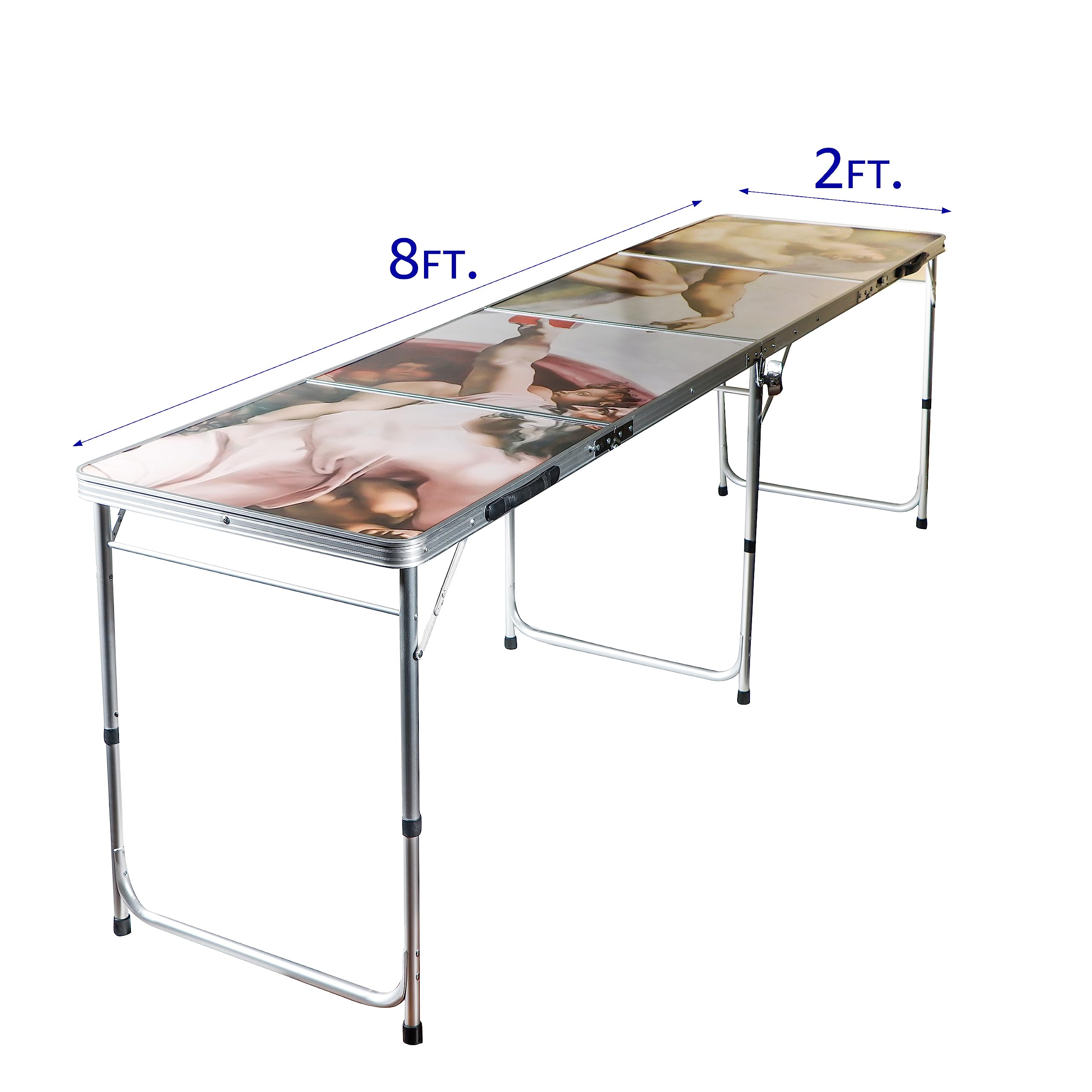 8' Folding Beer Pong Table with Built-in Bottle Opener | Portable Party Game Table for Outdoor, Backyard & College Events | Perfect for Tailgating, BBQs & Dorm Parties