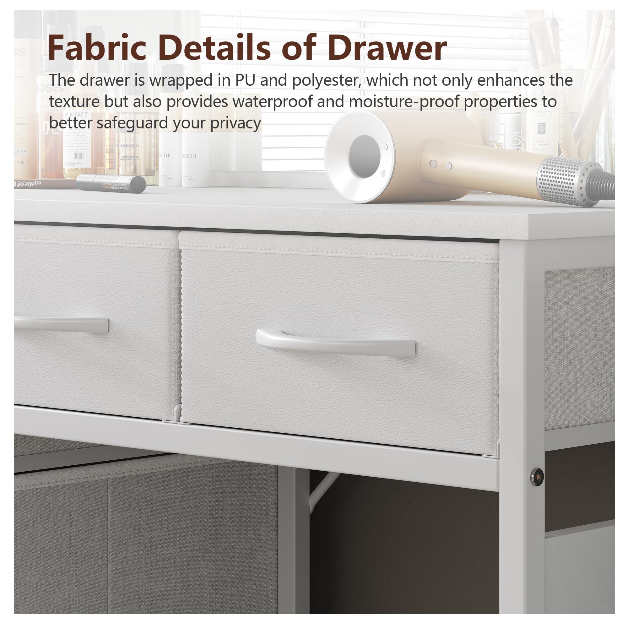 Vanity Desk with LED Mirror & Charging Station - 5 Drawers, 3 Lighting Modes for Bedroom Makeup
