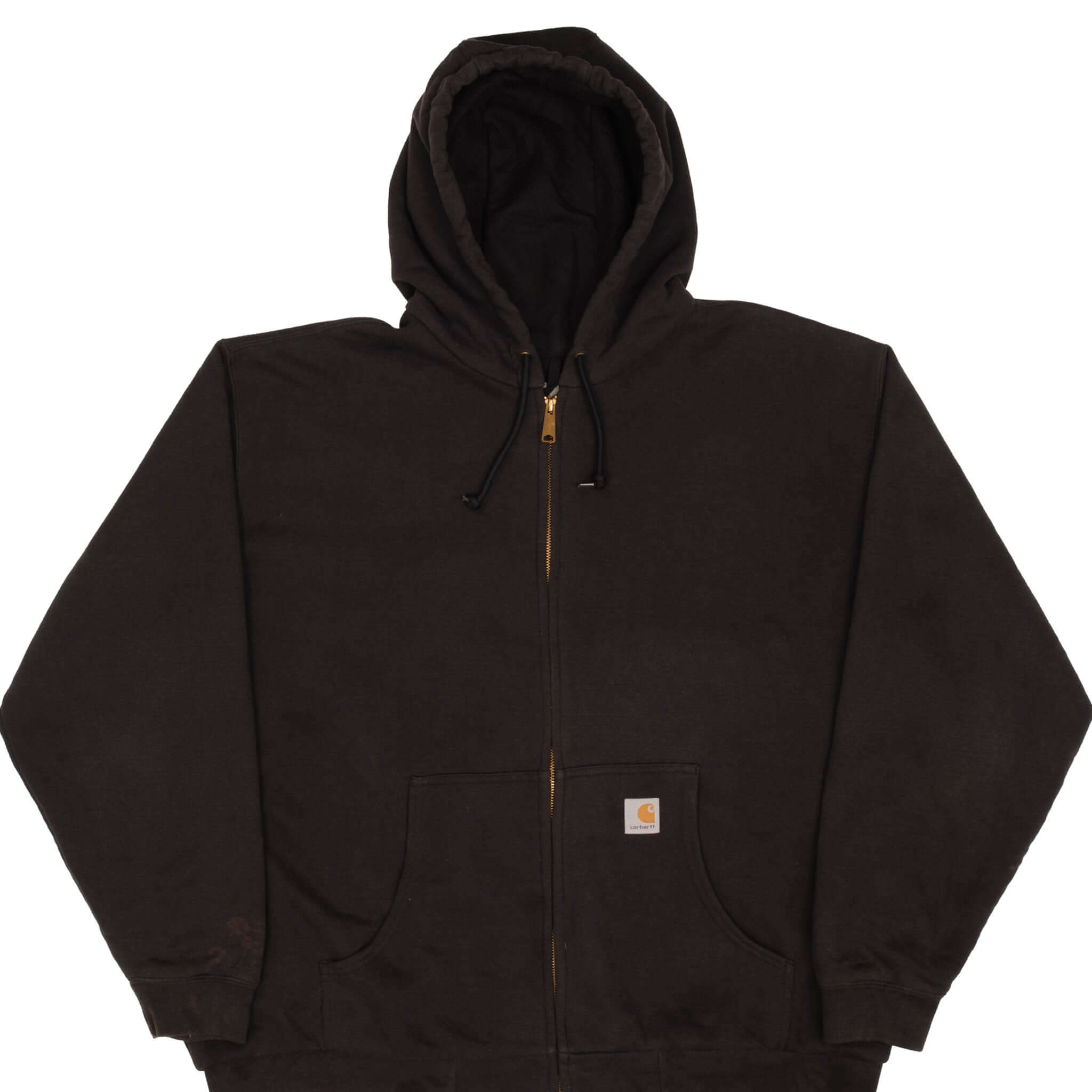 Vintage Carhartt Heavyweight Full Zip Black Hoodie Sweatshirt for Men - Size 2XL - Warm Winter Workwear & Outdoor Activities