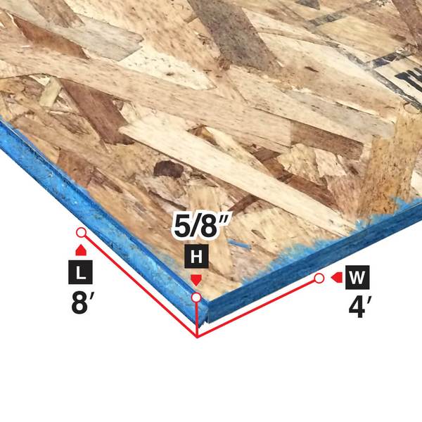 5/8 in. x 4 ft. x 8 ft. Tongue and Groove OSB Oriented Strand Board - Perfect for Roofing, Flooring, and Wall Sheathing Projects