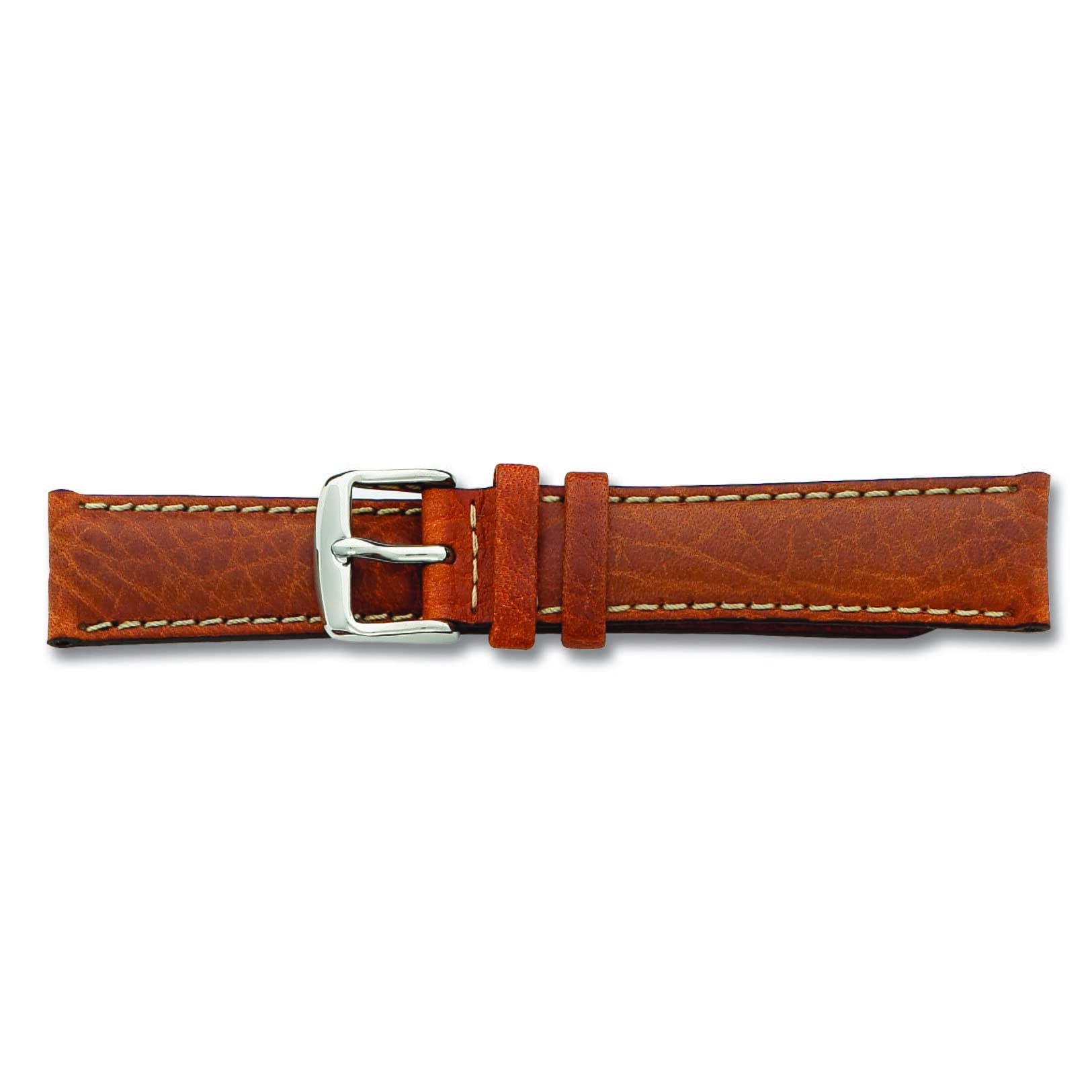18mm Brown Sport Leather Watch Band with Silver Buckle - Durable & Stylish for Men & Women - Perfect for Running, Hiking & Everyday Wear