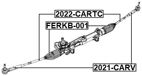 Febest 2021-CARV OEM Replacement Steering Tie Rod End 68156146AA - Compatible with Select Car Models, Perfect for Suspension Repair & Maintenance