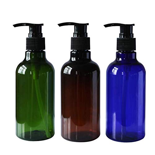 3PCS 250ML (8OZ) Empty Plastic Pump Bottles with Black Pump Tops - Refillable Containers for Shampoo, Conditioner, Body Wash, Lotion & Hand Soap Dispensers | Perfect for Bathroom, Shower, Salon & Travel Toiletries Storage
