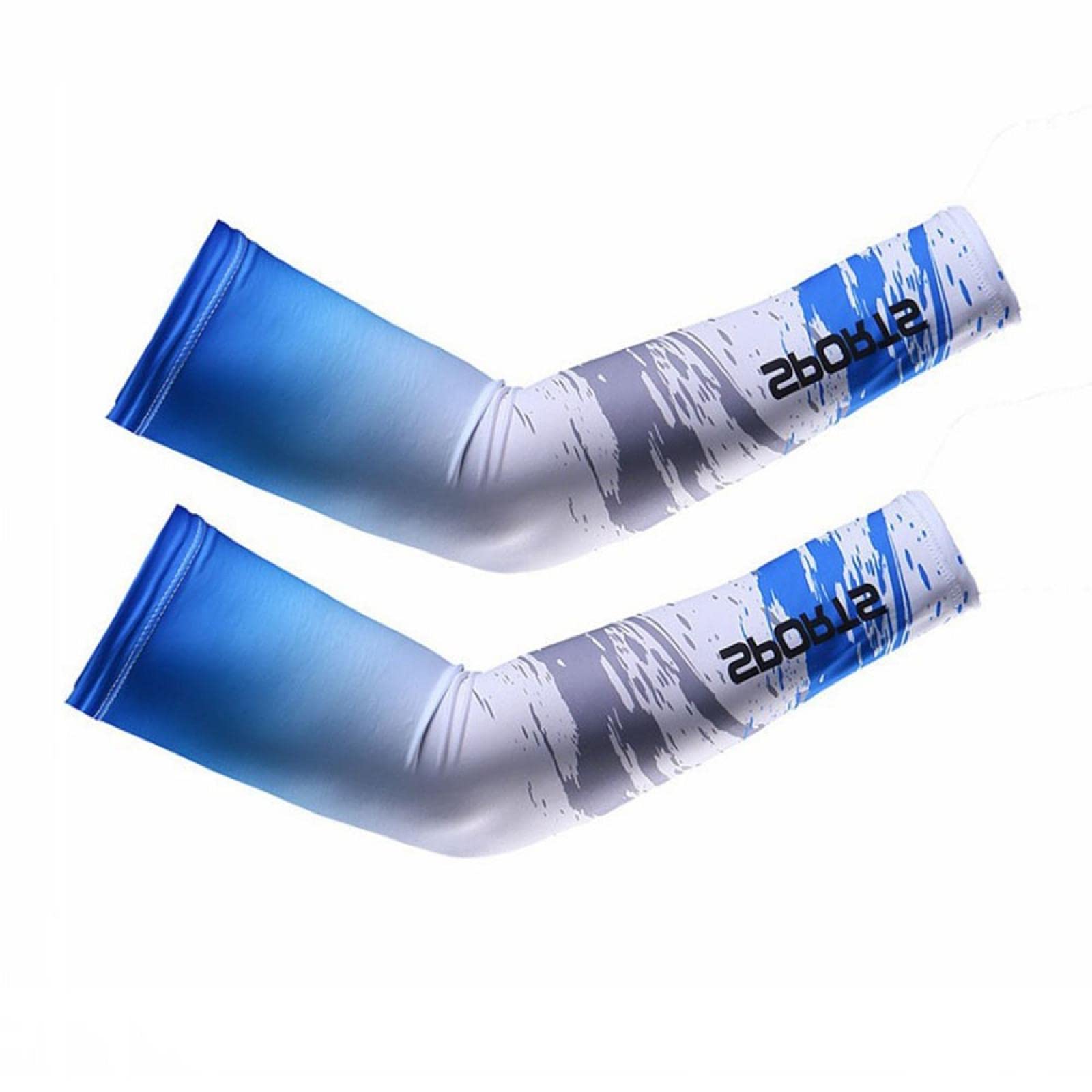 XKUN 3PCS Cooling UV Protection Arm Sleeves for Women & Men - Breathable Sports Arm Warmers for Running, Cycling, Biking, Outdoor Activities - Style2 Blue