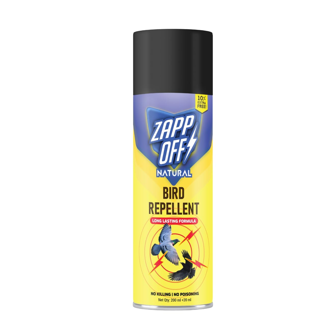 ZappOff Bird Repellent Spray - Non-Toxic Pigeon Deterrent | Safe & Effective Bird Control Solution | 200ML | Ideal for Gardens, Balconies & Outdoor Areas