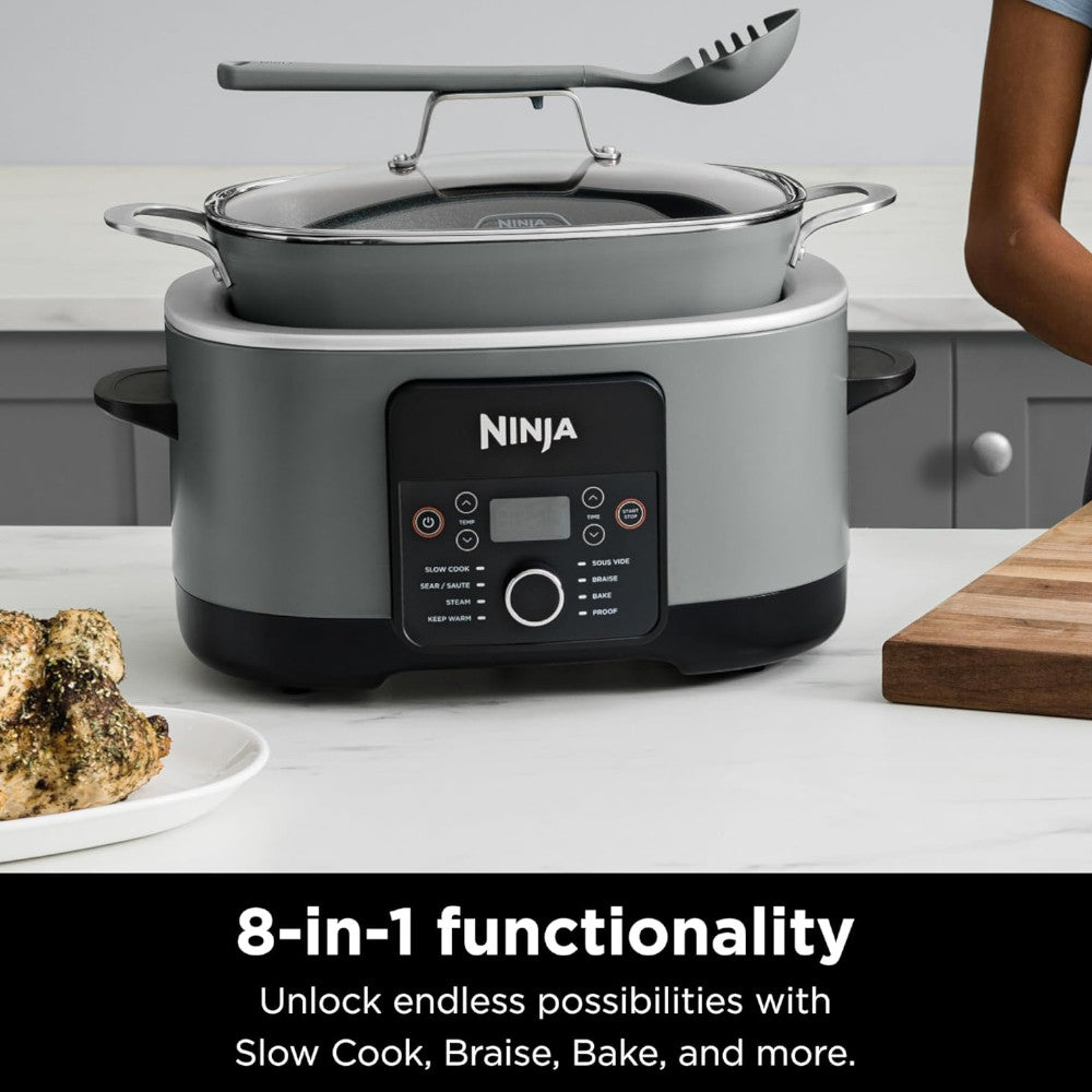 Ninja MC1001 Foodi PossibleCooker PRO 8.5 Quart Multi-Cooker Pressure Cooker with Home Essentials Warranty - Perfect for Family Dinners, Meal Prep & Fast Cooking