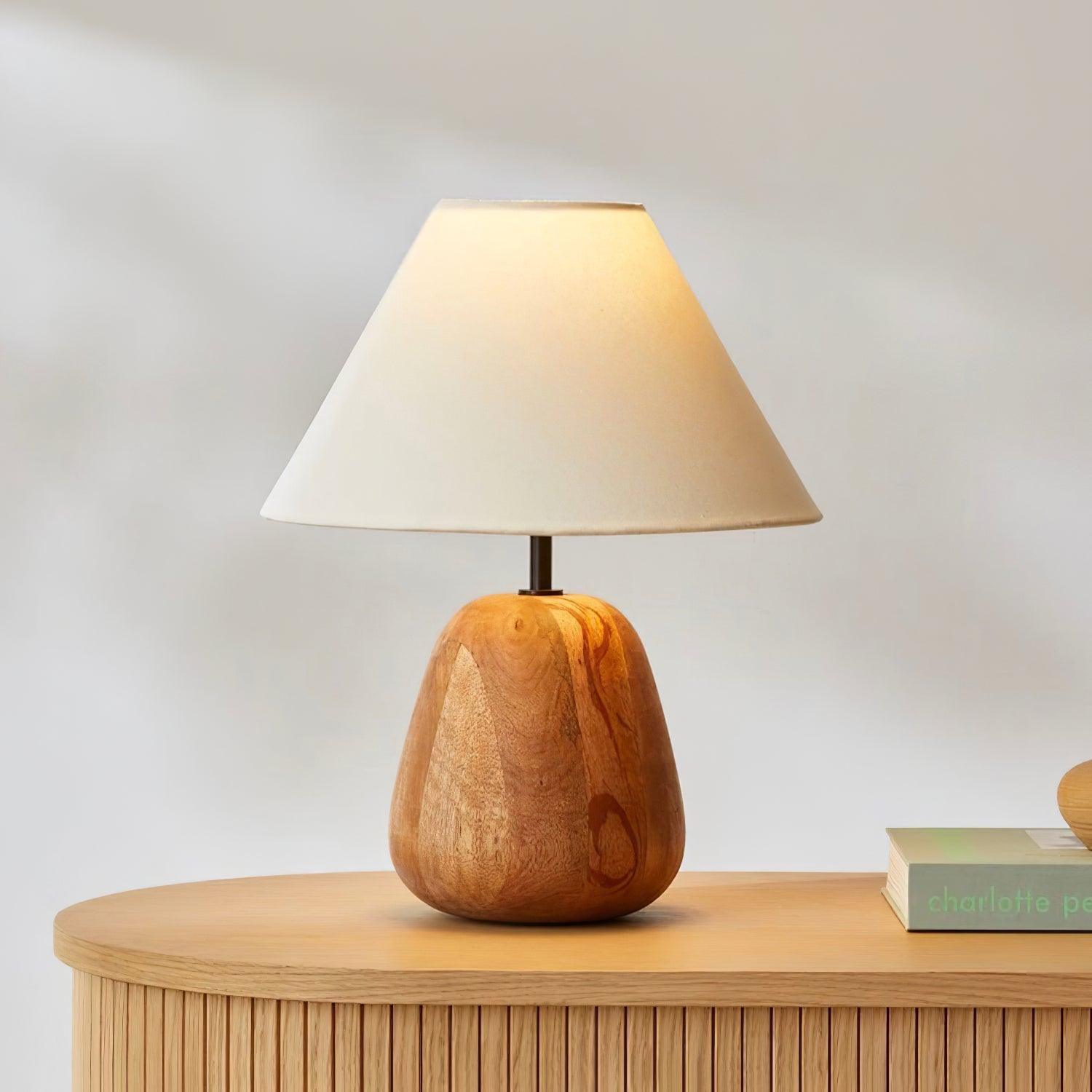 Stylish Irving Wood Table Lamp - Modern Home & Office Decor Lighting for Bedroom, Living Room, and Study - Warm Ambient Light for Reading & Relaxation