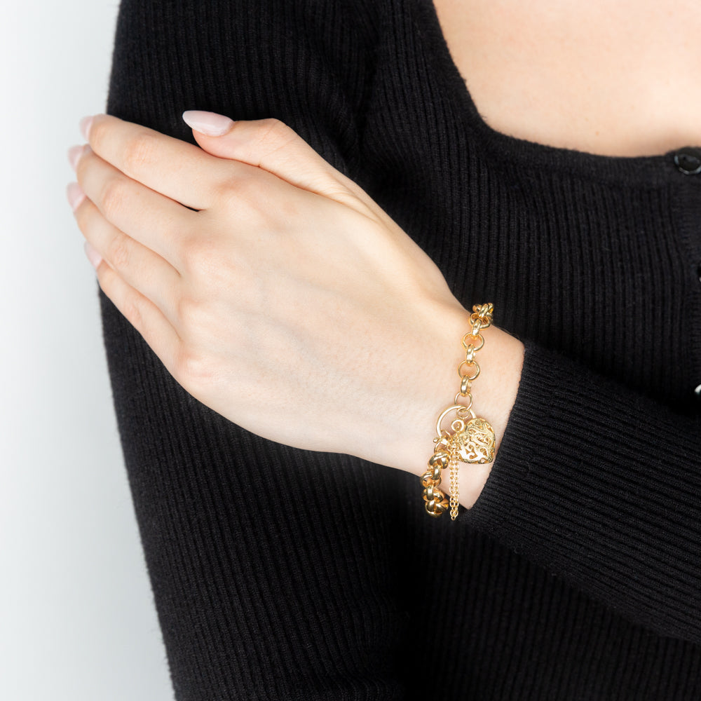 9ct Yellow Gold Belcher Bracelet for Women - Elegant & Durable 14K Gold Plated Bracelet - Perfect for Everyday Wear, Gifts & Special Occasions