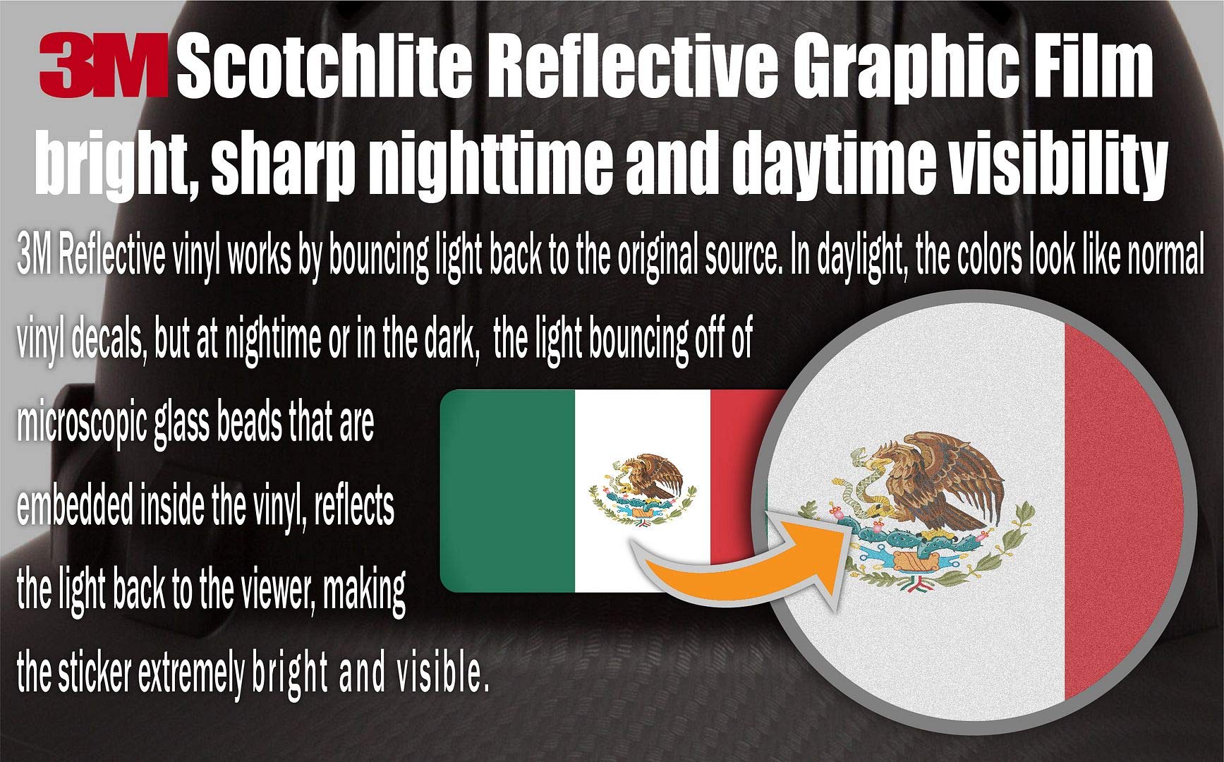 10-Pack 3M Reflective US & Mexico Flag Stickers - High Visibility Safety Decals for Hard Hats, Laptops, Bikes & Toolboxes | Perfect for Construction, Night Cycling & Workplace Safety