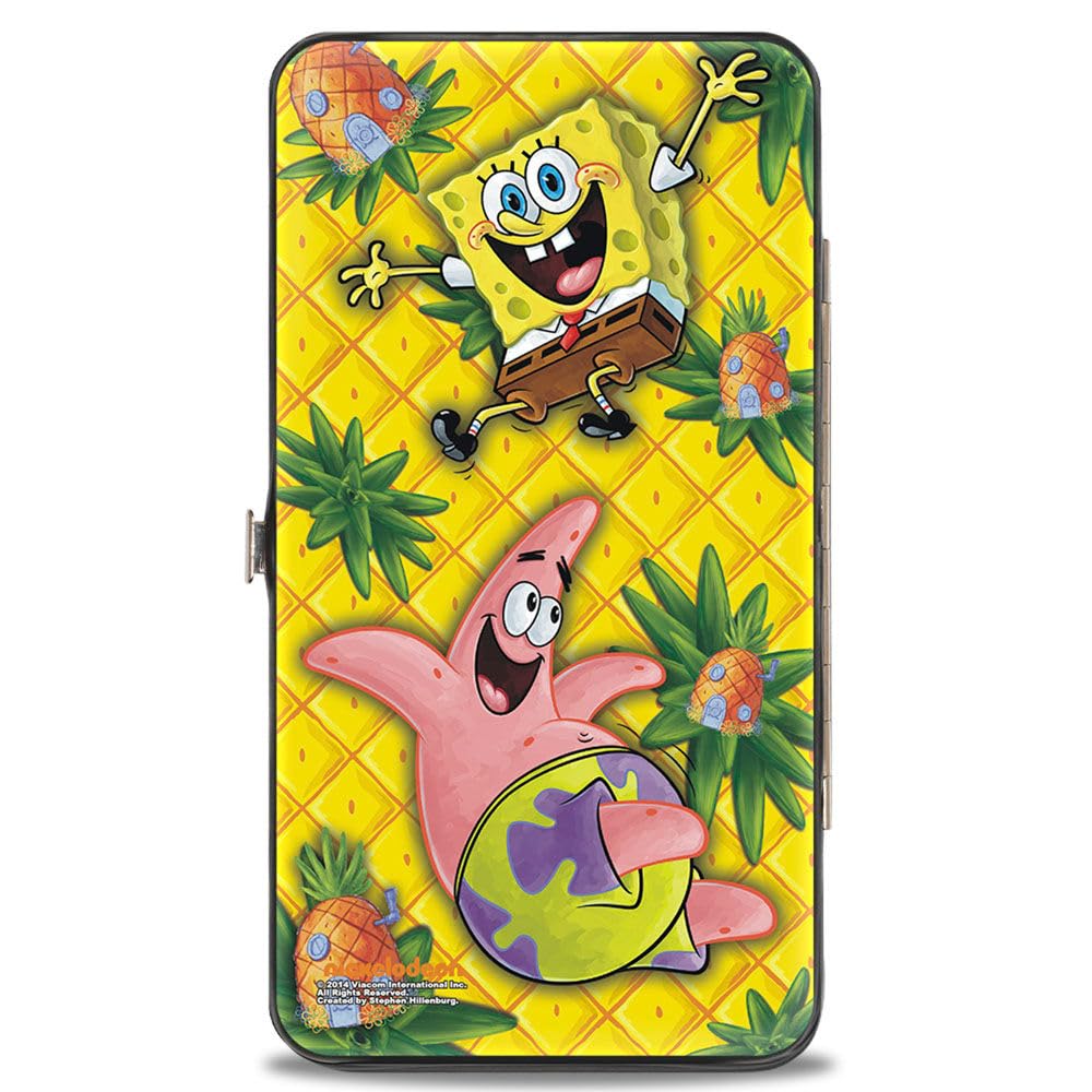 Buckle-Down SpongeBob Hinge Wallet - Slim Bifold Front Pocket Wallet for Men - Perfect for Everyday Carry, Travel & Gifts