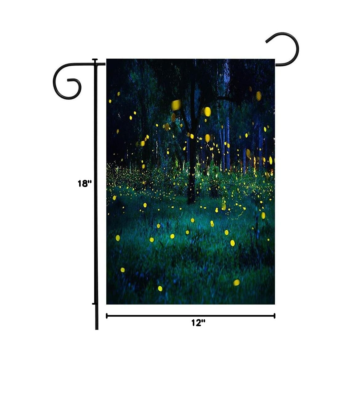 Glowing Firefly Garden Flag 12x18 Inch - Welcome Fireflies Flying Forest Night Animals Wildlife Outdoor Decor for Patio, Lawn, Home - Perfect for Seasonal Garden, Parks, and Backyard Decoration