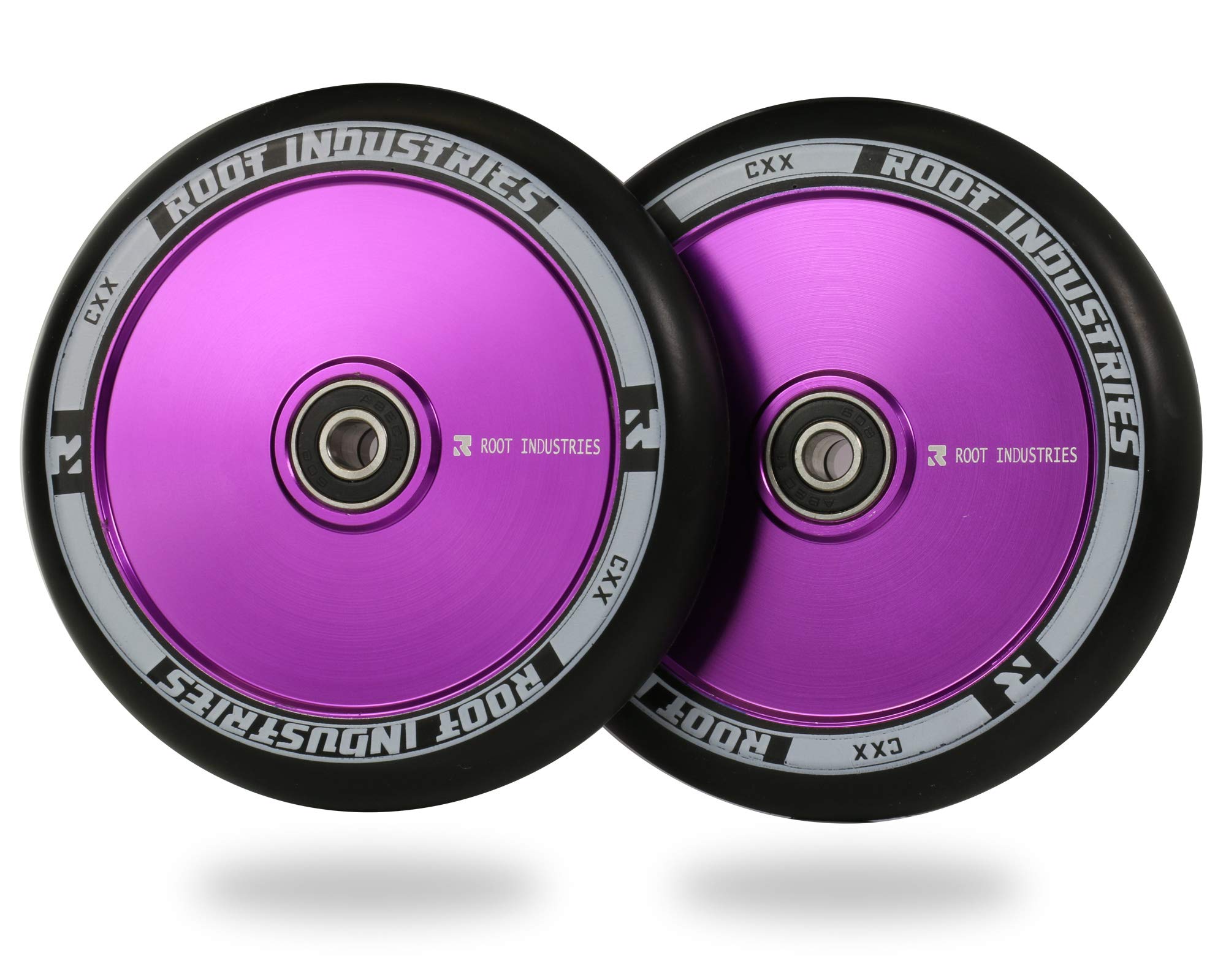 Root Industries Kids' 120mm AIR Wheels - Black/Purple Inline Skate Wheels for Boys & Girls - Perfect for Roller Skating, Outdoor Play & Skate Parks