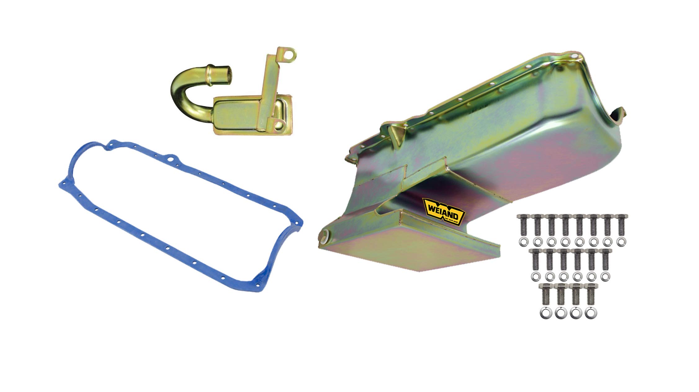 Weiand 5023WND Fabricated Oil Pan Kit - High Performance Aluminum Oil Pan for Chevy Small Block Engines - Perfect for Racing, Hot Rods & Engine Upgrades