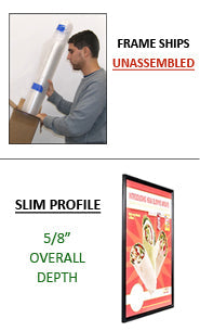 24x96 Extra Large Beveled Poster Frame - Slide in Sign Frame for Wall Art, Home Decor, and Office Display