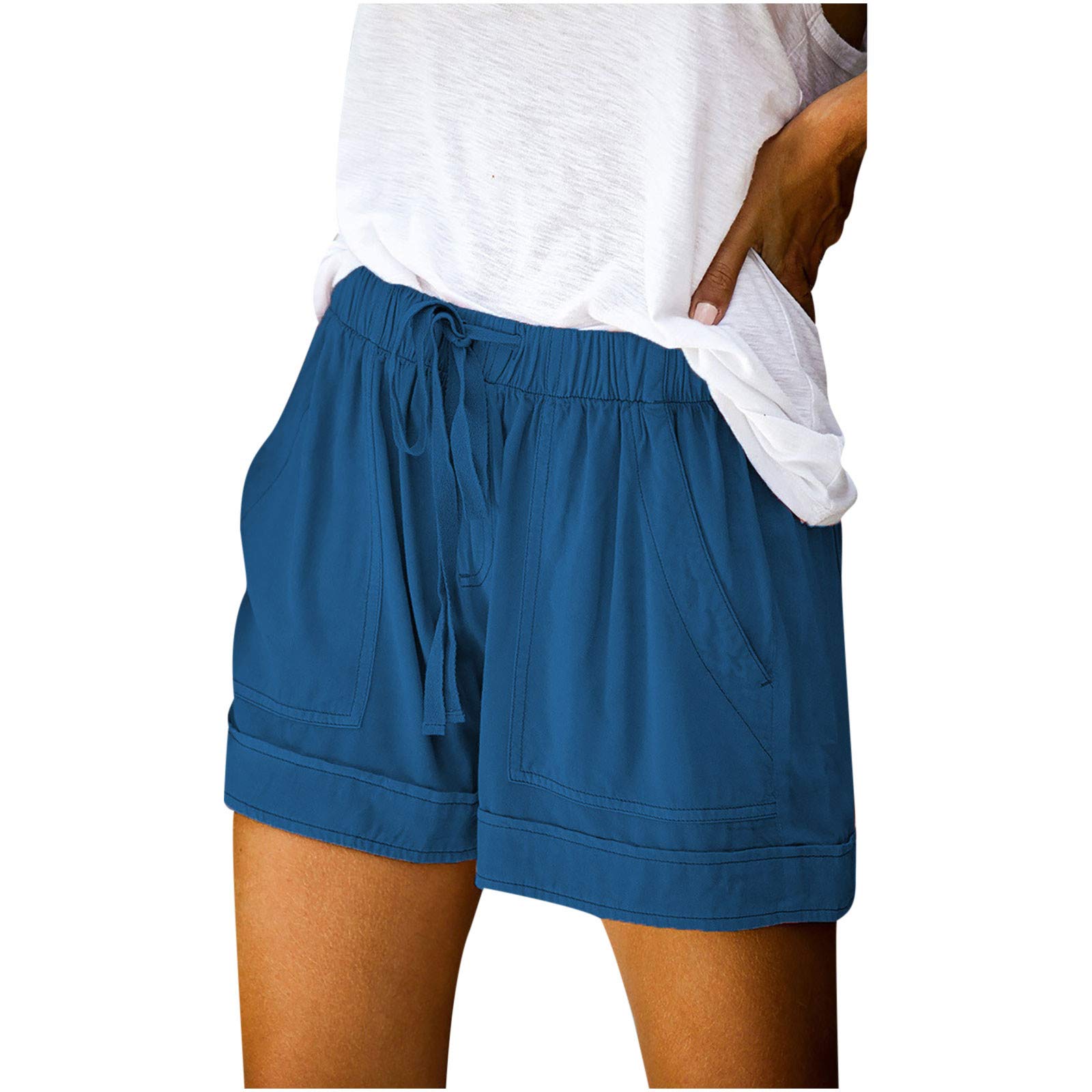 Women's Casual Summer Shorts with Elastic Waist - Comfortable Plus Size 3X Short Pants for Outdoor, Travel & Lounge Wear