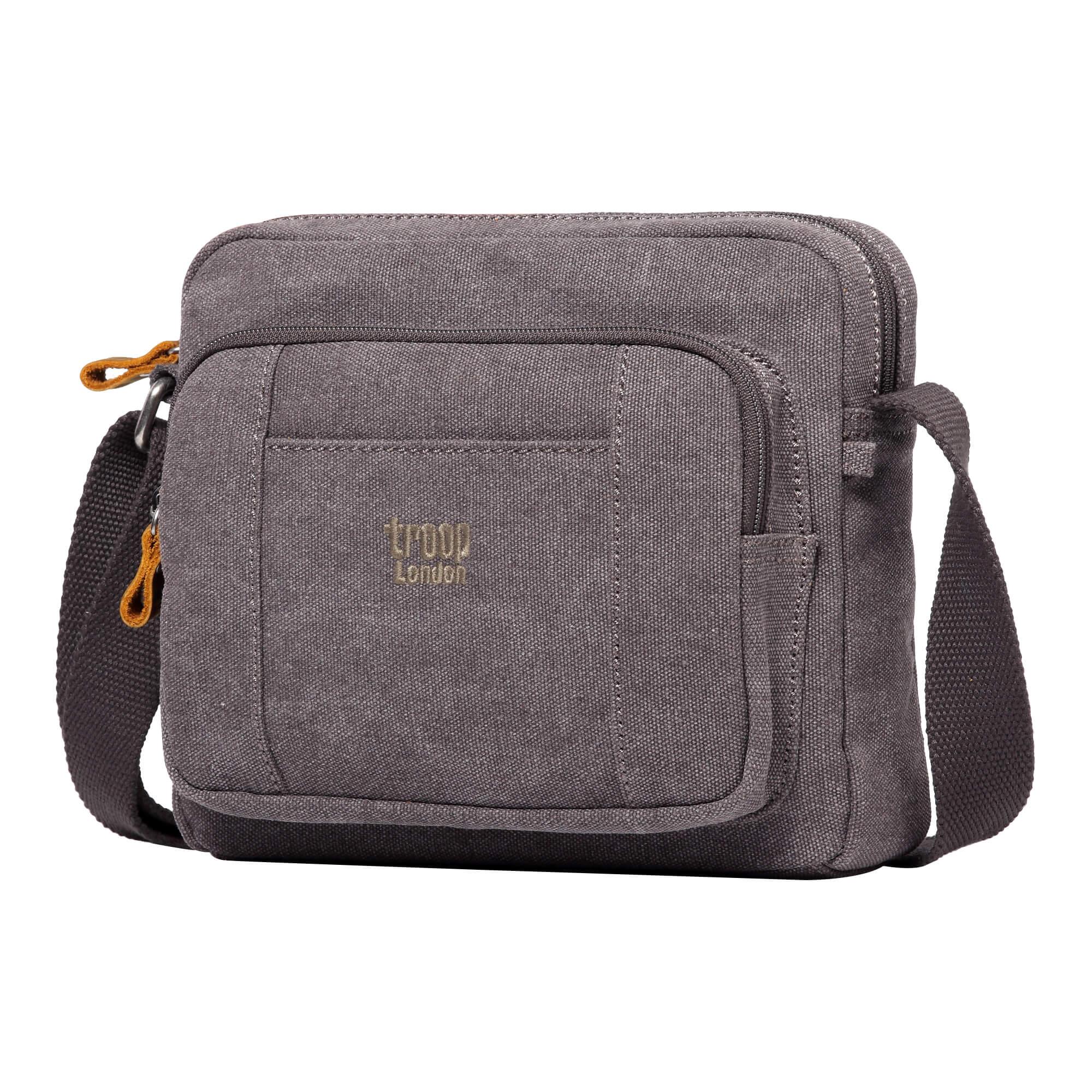 Troop London Classic Canvas Crossbody Bag for Men & Women - Stylish & Durable Shoulder Bag for Travel, Work & Everyday Use