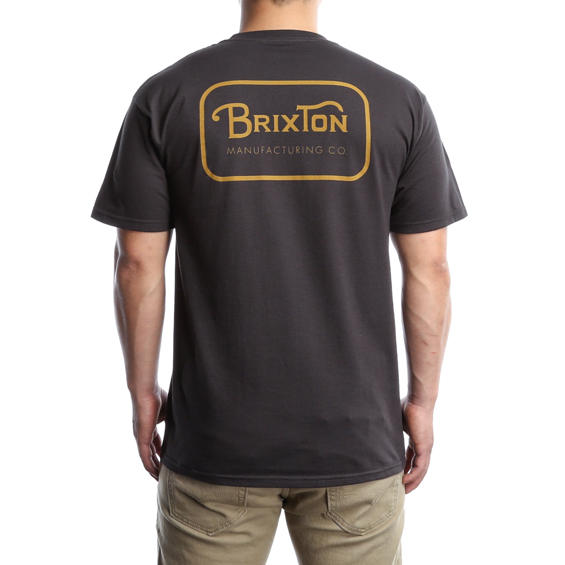Brixton Grade Short Sleeve Standard Tee - Washed Black & Gold - Casual Everyday Wear for Men & Women