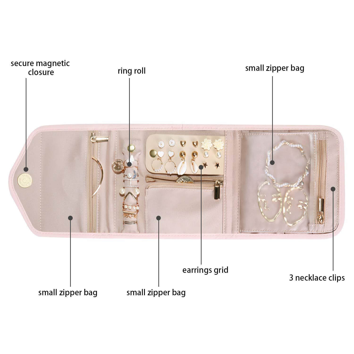 Foldable Makeup Jewelry Storage Clutch Bag for Women | Travel Organizer | APJ317 - Perfect for Travel, Parties & Daily Use