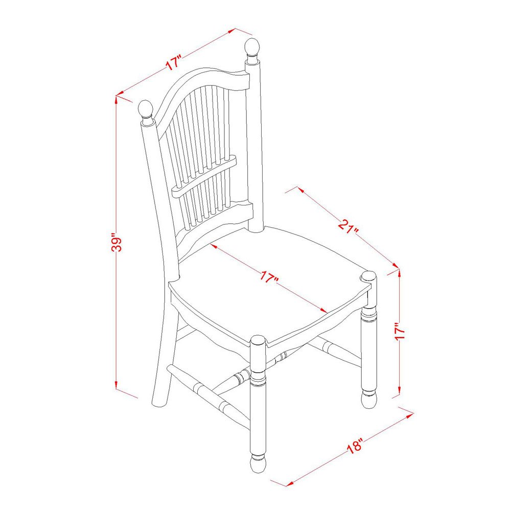 East West Furniture NDDO3-WHI-W 3 Piece Dining Set - 30x48 Inch Rectangle Drop Leaf Table with 2 Wooden Chairs in Buttermilk & Cherry - Perfect for Small Spaces, Breakfast Nooks, and Cozy Apartments