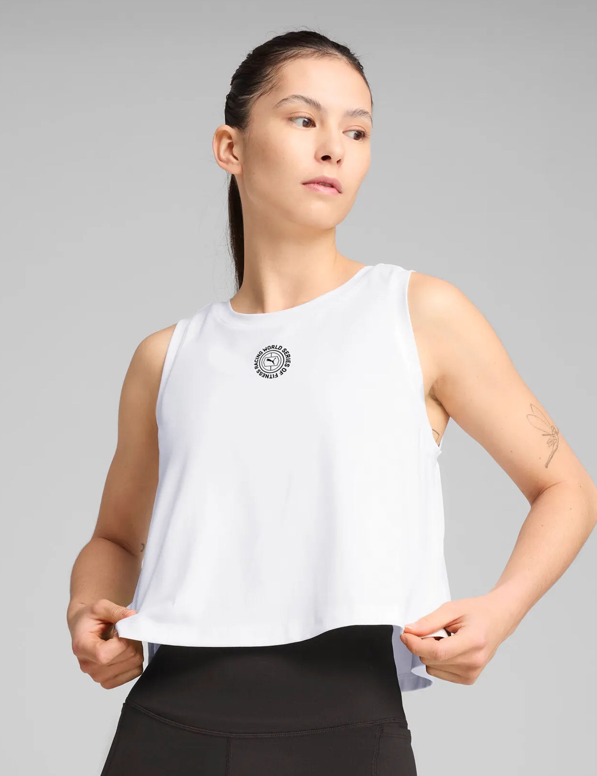 Puma x Hyrox Cloudspun Sleeveless Workout Top for Women - Breathable White Tank Top for Cross Training, Gym & Running | Lightweight Athletic Shirt for High-Intensity Workouts