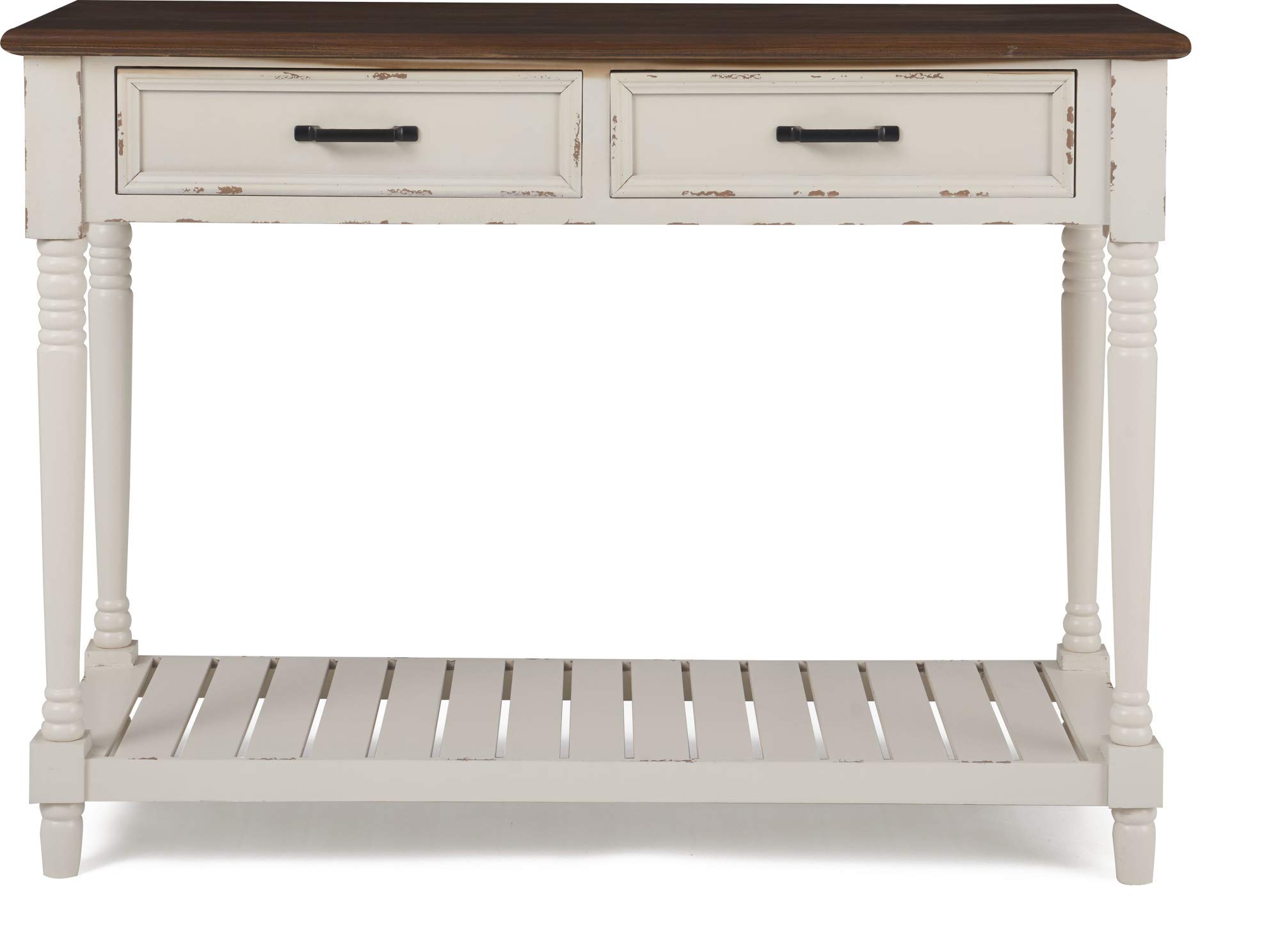 ClickDecor Baker Modern Console Table - White Entryway Storage & Home Office Writing Desk with 2 Drawers | Mid-Century Living Room Furniture for Small Spaces | Perfect for Hallway Organization, Apartment Decor & Workspace Solutions