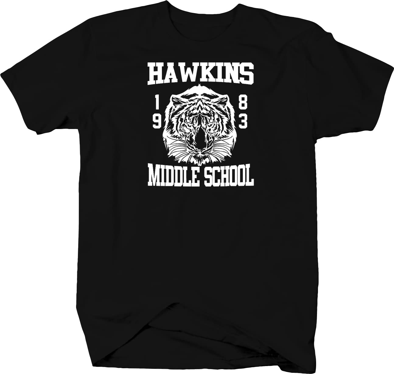 **Hawkins Middle School T-Shirts for Men - Black Cotton Tee | Stranger Things Inspired Apparel | Casual Wear & Fan Merchandise**