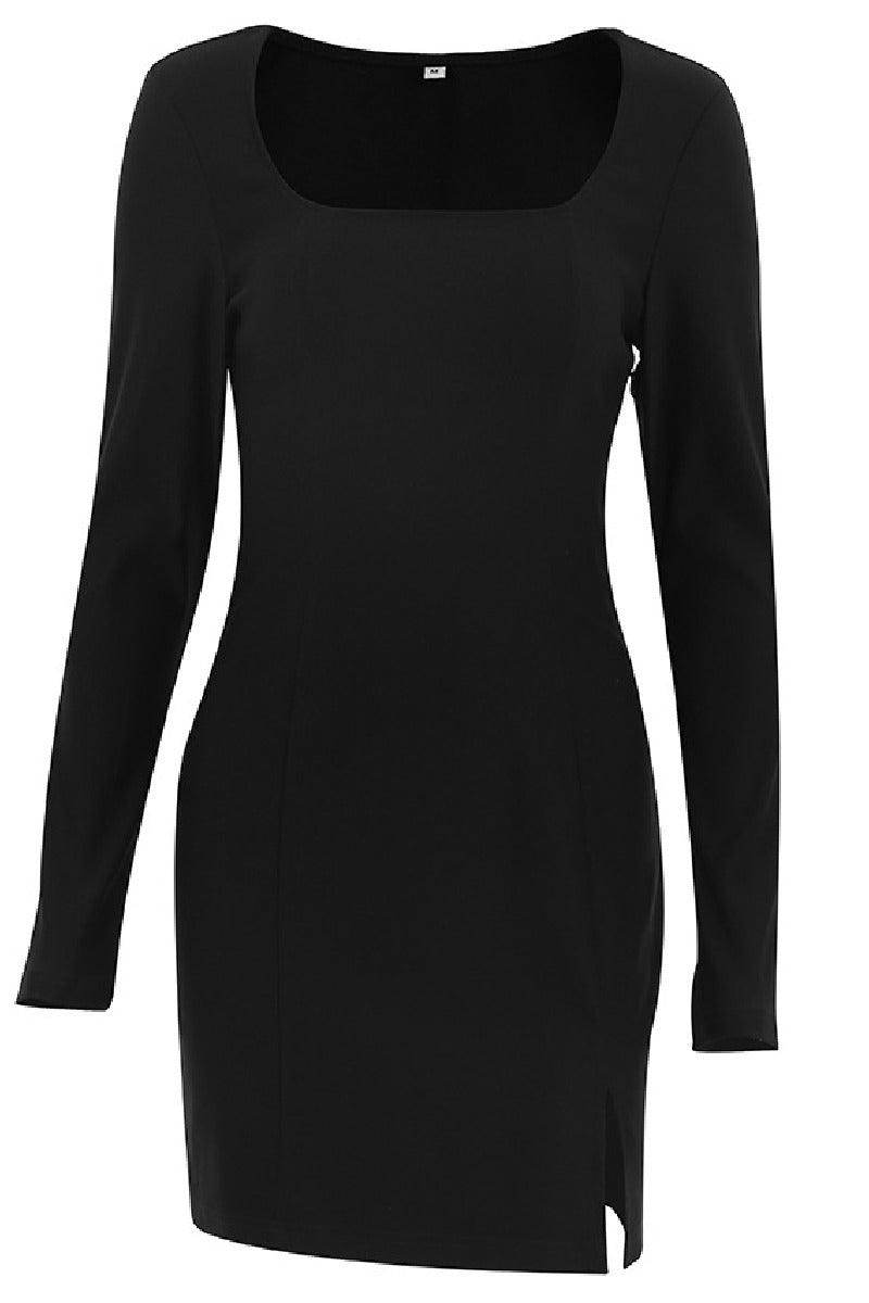 Elegant Vintage Little Black Dress - French Inspired Tight Wrap Hip Cocktail Dress for Women | Perfect for Evening Parties, Date Nights & Special Occasions