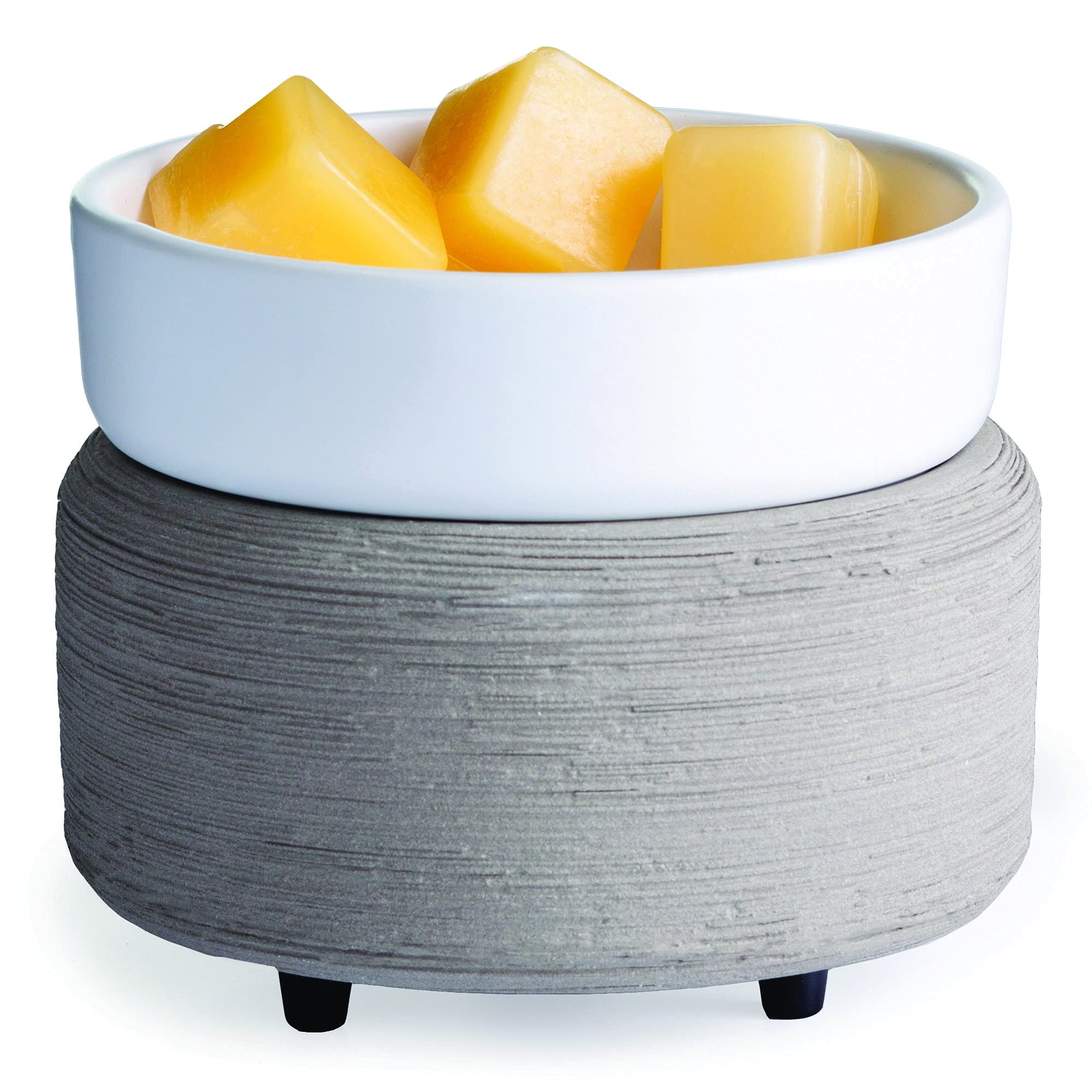 2-in-1 Candle and Fragrance Warmer for Scented Candles & Wax Melts - Gray Texture Home Decor for Living Room, Bedroom, Office | Aromatherapy & Air Freshener