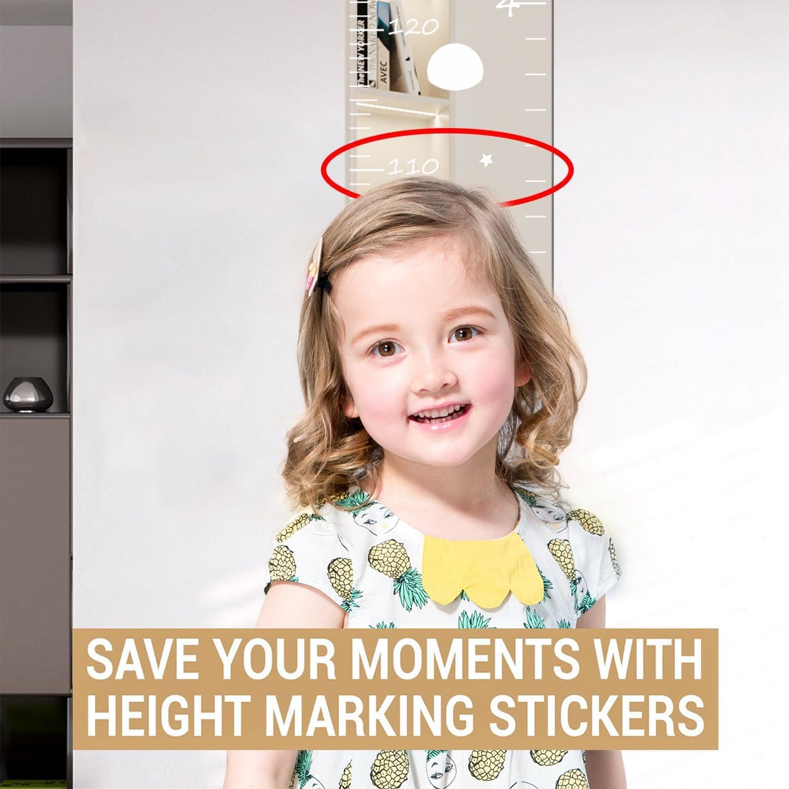 Puzzle Mirror Growth Chart for Kids - Wall Mounted Height Measuring Mirror for Bedroom & Playroom Decor - Fun & Educational Growth Tracker for Children's Rooms (A)