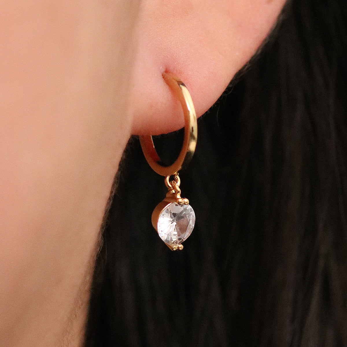 Cubic Dangle Semi Hoop Earrings for Women - Trendy Geometric Drop Earrings for Everyday Wear & Special Occasions