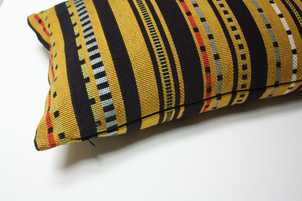 Maharam Paul Smith Point Gold and Black Decorative Throw Pillow - Luxury Home Decor for Living Room, Bedroom & Sofa
