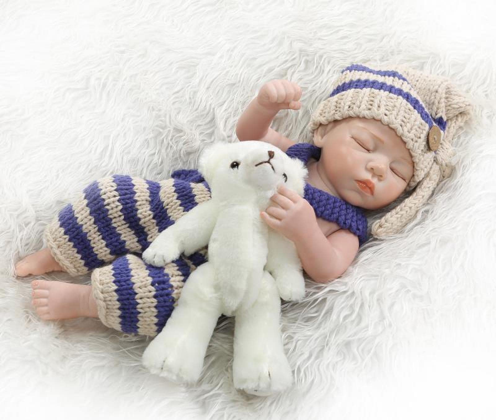 18 Inch Realistic Reborn Baby Doll - Lifelike 46cm Soft Vinyl Newborn Doll for Boys & Girls | Perfect for Collecting, Gift Giving, Role Play and Nursery Decor