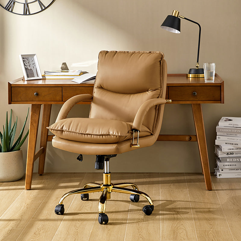 Waterproof PU Leather 360-Degree Swivel Office Chair - Ergonomic Desk Chair for Home & Office Workspace - Perfect for Long Hours of Sitting, Gaming, and Conference Rooms