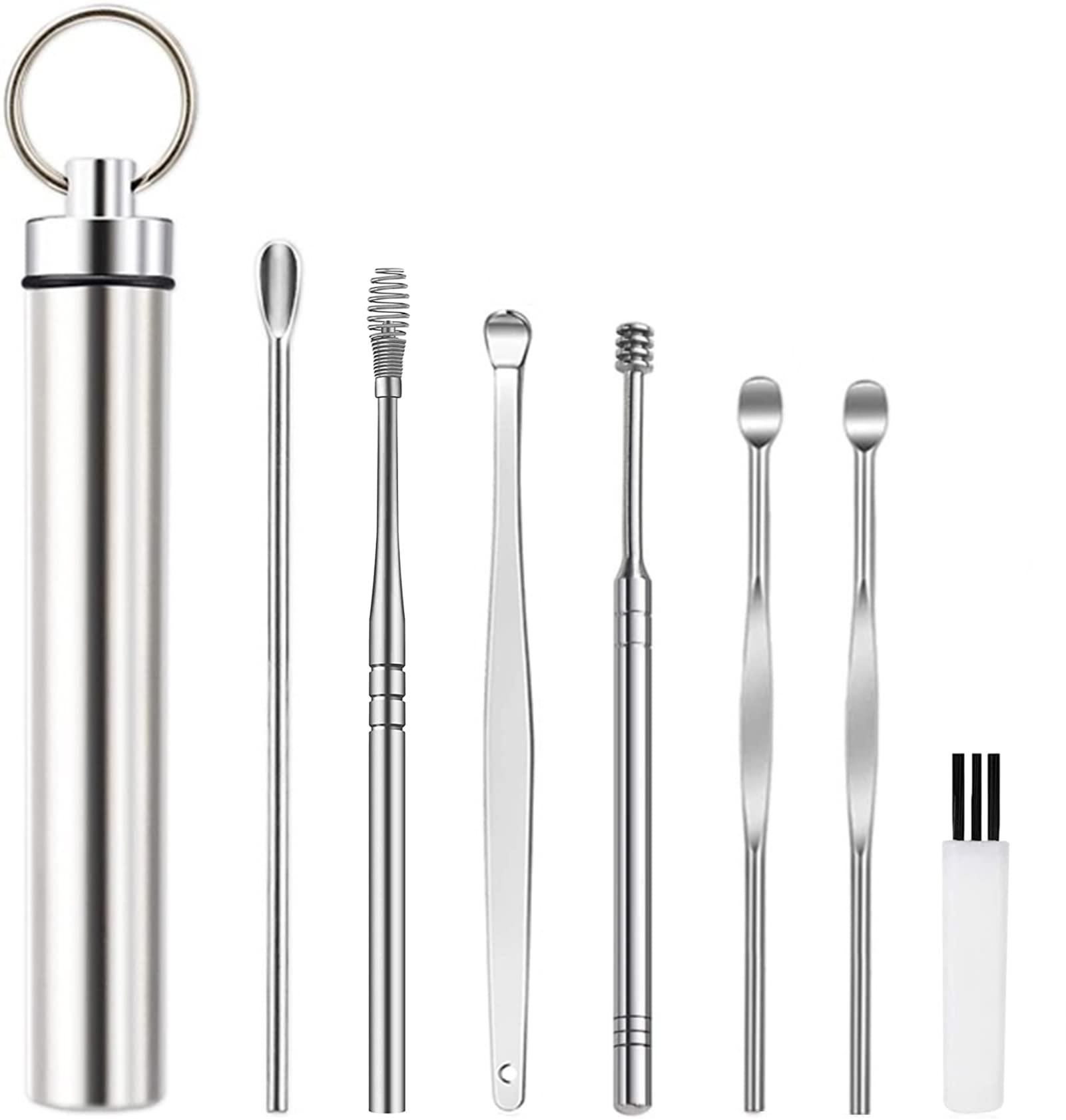 Lanmiya 7-in-1 Ear Wax Removal Kit - Ear Cleaning Tool Set with Curette, Cleaning Brush & Storage Box - Safe Earwax Remover for Adults & Kids - Perfect for Home, Travel & Personal Hygiene Care