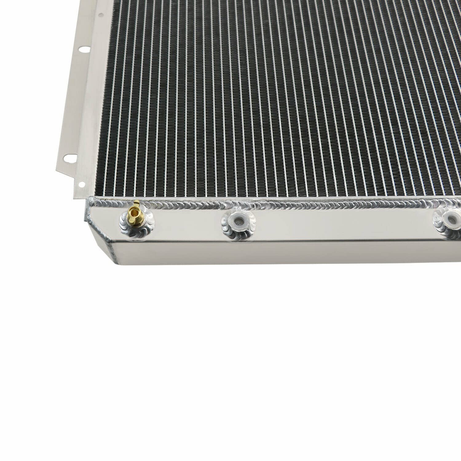 All Aluminum Radiator Cooler for Ford F1 F2 F3 Pickup Truck 1942-1952 & Chevy V8 Engine - 4 Row Radiator with Shroud Fan Relay Kits - Heavy Duty Cooling Solution for Classic Truck Restoration & Hot Rod Performance