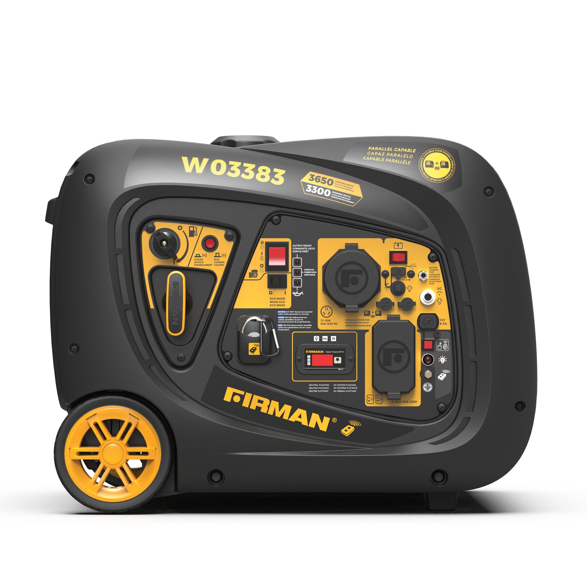 Refurbished 3650W Portable Inverter Generator with Remote Start - Perfect for Camping, RV Trips, and Emergency Power Backup
