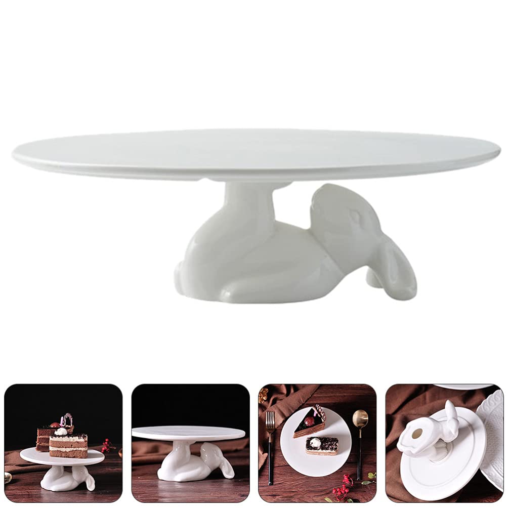 DOITOOL White Ceramic Dessert Plates 25cm - Elegant Cupcake Stand for Wedding, Easter Table Decor, Fruit Snacks & Candy Display - Perfect for Home Decor, Party Serving, and Jewelry Organization