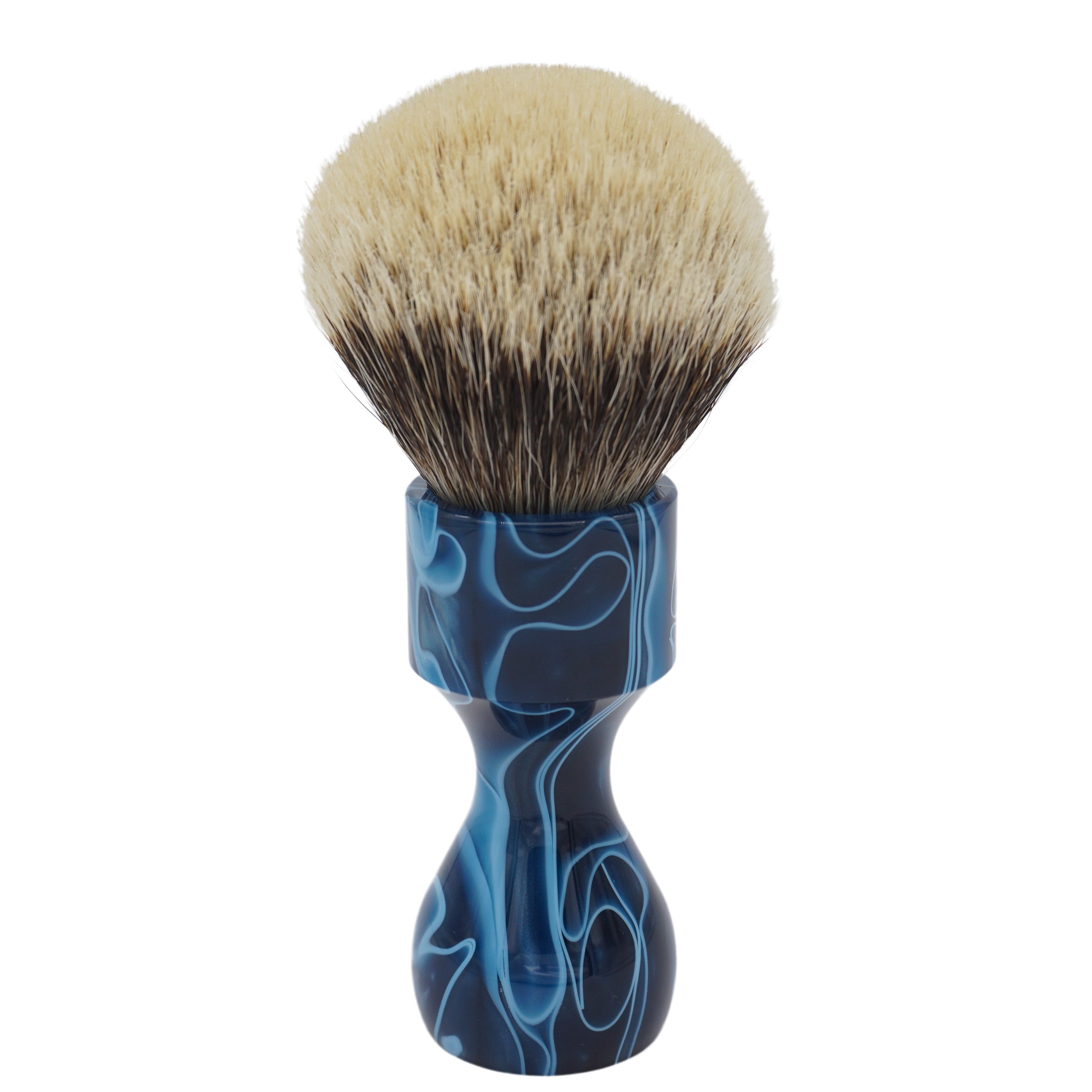 AP Shave Co. 24mm Gelousy SHD Bulb Two Band Badger Shaving Brush - Premium Blue Handle for Men's Wet Shaving & Grooming Kit - Perfect for Lathering Creams & Soaps