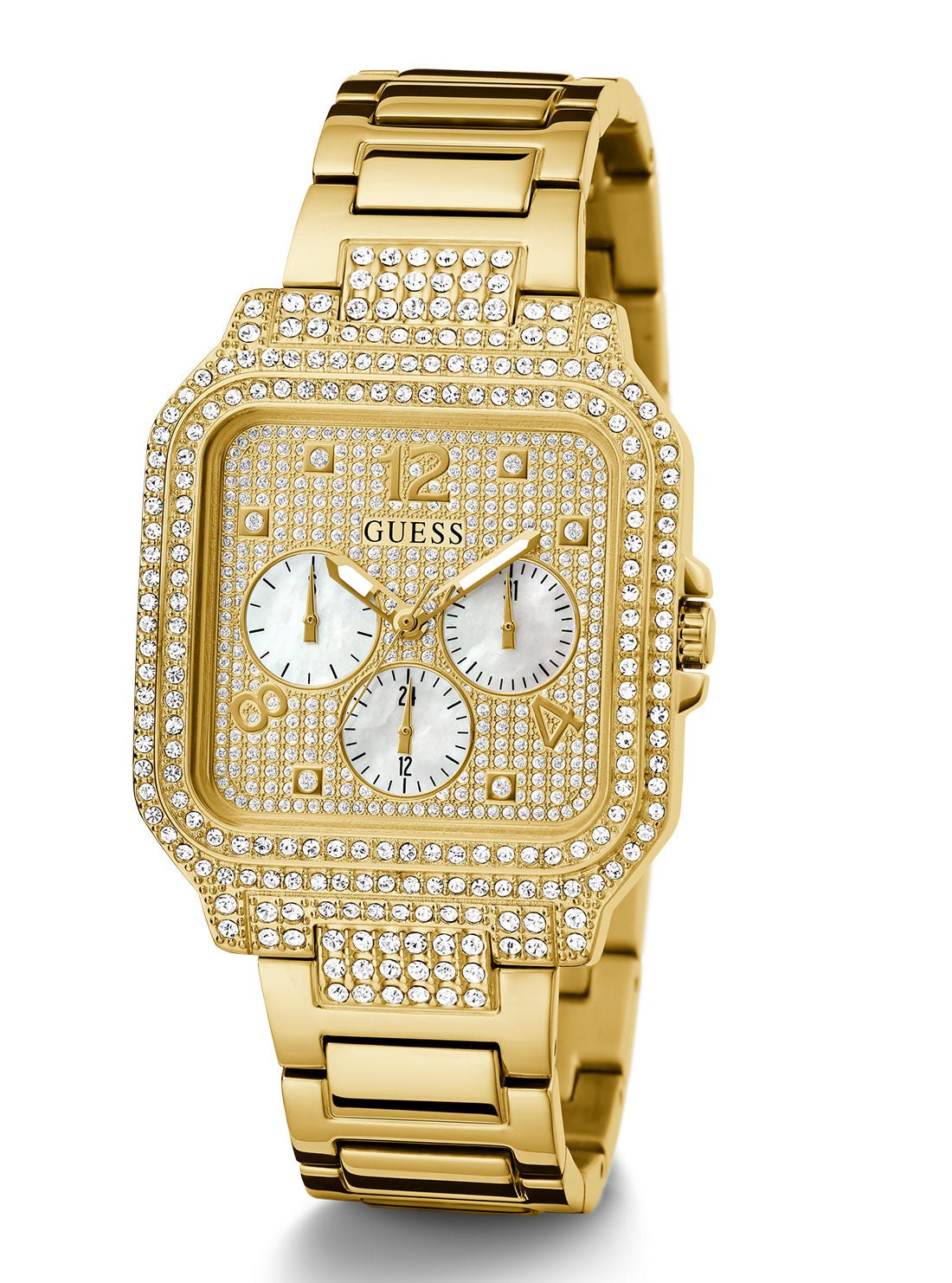 Elegant Gold Deco Glitz Watch for Women - Luxury Fashion Timepiece with Rhinestones - Perfect for Parties, Weddings & Special Occasions